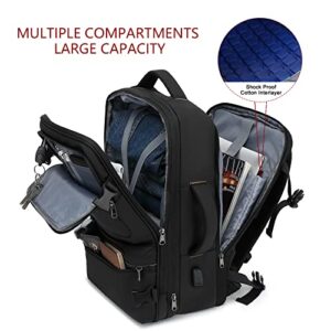 XJ-HOME 2023 NEW 17 inch Travel Laptop Backpack,40L Flight Approved Carry On Backpack,Expandable Water Resistant With USB Computer Backpack For Men Women