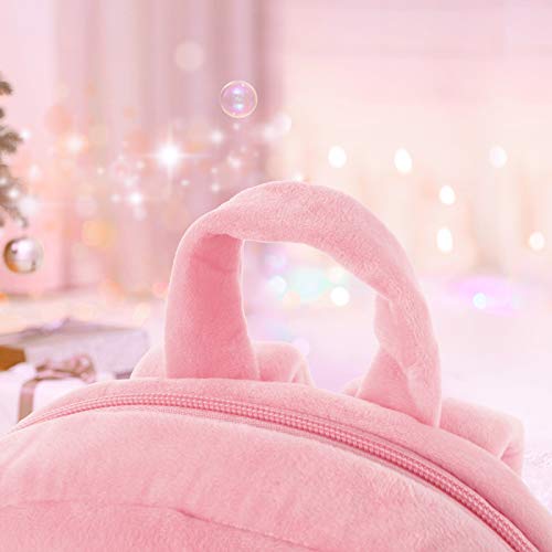 Mloovnemo Kids Unicorn Plush Toddler Travel Preschool Shoulder Backpack for 1-5 Year Old Kindergarten Girls Gift (Pink Unicorn)