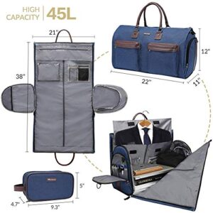 Modoker Vintage Laptop Backpack for Women Men, Convertible Garment Bag with Toiletry Bag, Carry on Garment Duffel Bag for Men Women