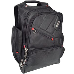 ful refugee laptop backpack, padded computer bag for commute or travel, 1680 denier, 15 inch laptop sleeve, black