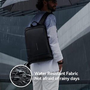 Super Slim Backpack for Men, 15.6 Inch Laptop Backpack with High Tech Back Plate Design, Waterproof Business Backpack, Casual Daypack Ideal for Working, Commuting, Daily