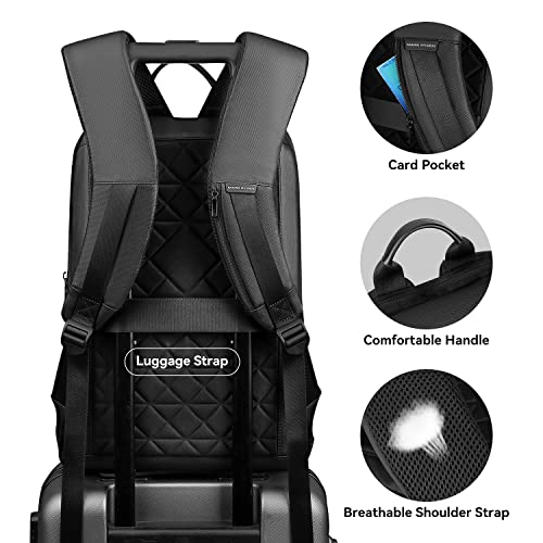 Super Slim Backpack for Men, 15.6 Inch Laptop Backpack with High Tech Back Plate Design, Waterproof Business Backpack, Casual Daypack Ideal for Working, Commuting, Daily