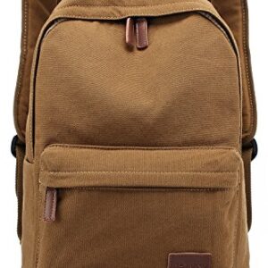 KAYOND Casual Style Lightweight canvas Laptop Bag/ Durable Travel backpacks /Rucksack for Men&Women/Fashion Backpack Fits 15 inch Notebook (Brown)