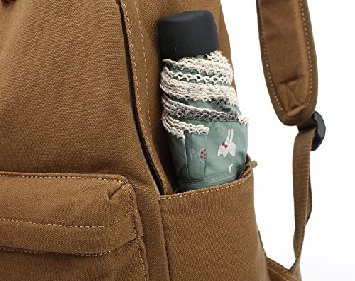 KAYOND Casual Style Lightweight canvas Laptop Bag/ Durable Travel backpacks /Rucksack for Men&Women/Fashion Backpack Fits 15 inch Notebook (Brown)