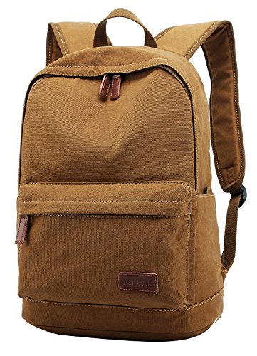 KAYOND Casual Style Lightweight canvas Laptop Bag/ Durable Travel backpacks /Rucksack for Men&Women/Fashion Backpack Fits 15 inch Notebook (Brown)