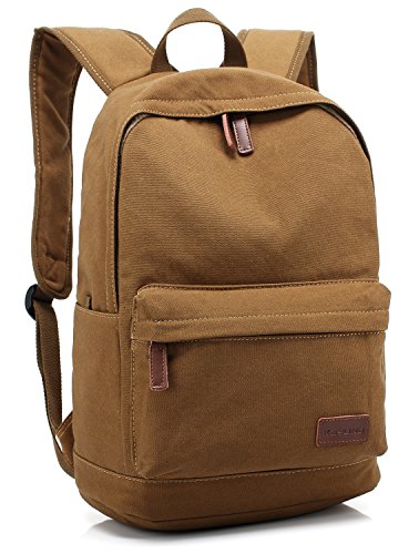 KAYOND Casual Style Lightweight canvas Laptop Bag/ Durable Travel backpacks /Rucksack for Men&Women/Fashion Backpack Fits 15 inch Notebook (Brown)