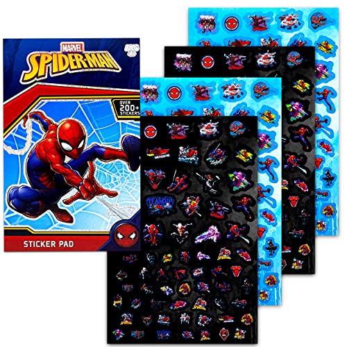 Marvel Shop, Kids Spiderman Backpack Set 4 Pc Bundle With Deluxe 16 In Marvel Spiderman School Bag, Water Pouch, Stickers, And More, Spiderman backpack for boys