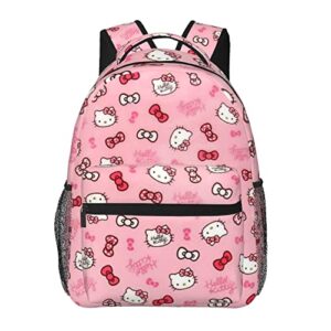 bamaro lightweight school backpack, cute pink cartoon cat bookbag for girls boys men women teens