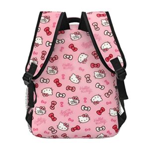 BAMARO Lightweight School Backpack, Cute Pink Cartoon Cat Bookbag for Girls Boys Men Women Teens
