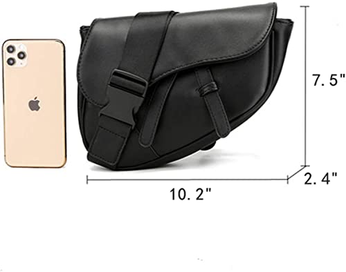 Sling Bag Fashion Saddle Bag Leather Crossbody Backpack Daypack for Men & Women