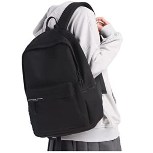 coowoz black bookbag school backpack waterproof college high school bags for boys girls lightweight travel rucksack casual daypack laptop backpacks for men women(black)