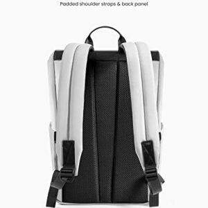 tomtoc Flap Laptop Backpack, Lightweight, Water-Resistant College School Travel Casual Daypack Bookbag, Slim Durable Work-pack Rucksack for 13-16 Inch MacBook Laptop, Large Capacity, 18L, Gray