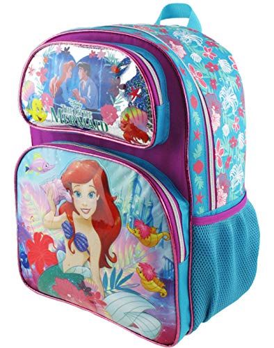 Disney Ariel Little Mermaid Deluxe Full Size 16 Inch Backpack 'Under the Sea'