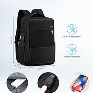 HOMIEE School Backpack 15.6 Inch Laptop Backpack Travel Backpack with USB Charging Port, Durable Water Resistant Backpack College School Bookbag Business Computer Backpack