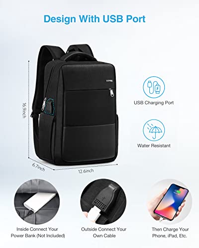 HOMIEE School Backpack 15.6 Inch Laptop Backpack Travel Backpack with USB Charging Port, Durable Water Resistant Backpack College School Bookbag Business Computer Backpack