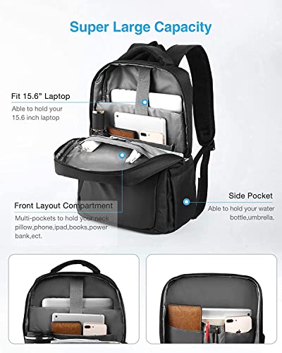 HOMIEE School Backpack 15.6 Inch Laptop Backpack Travel Backpack with USB Charging Port, Durable Water Resistant Backpack College School Bookbag Business Computer Backpack