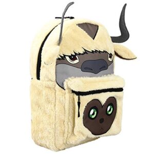 Avatar Anime Cartoon Appa and Momo Characters Reversible 3D Faux Fur Backpack