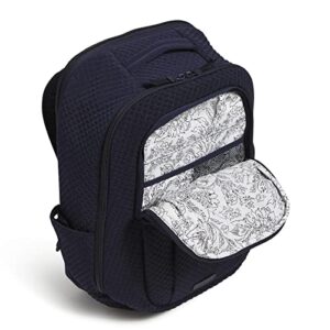 Vera Bradley Microfiber Large Backpack Travel Bag, Classic Navy