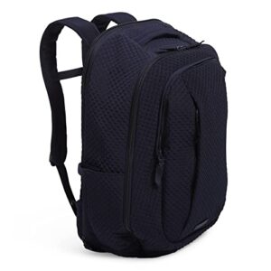 Vera Bradley Microfiber Large Backpack Travel Bag, Classic Navy