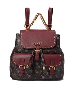 guess no limit flap backpack brown logo/merlot one size