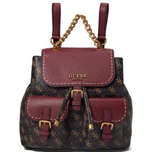 GUESS No Limit Flap Backpack Brown Logo/Merlot One Size