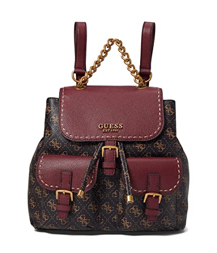 GUESS No Limit Flap Backpack Brown Logo/Merlot One Size