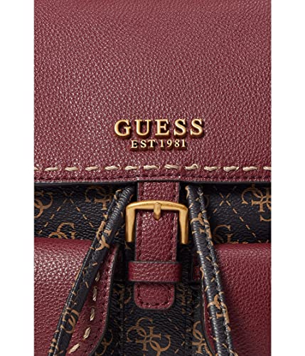 GUESS No Limit Flap Backpack Brown Logo/Merlot One Size