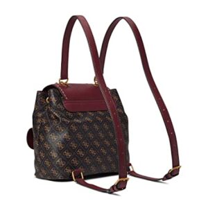 GUESS No Limit Flap Backpack Brown Logo/Merlot One Size