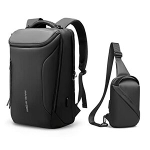 waterproof backpack for travel flight fits 17.3inch laptop&men’s crossbody pack fanny pack compact edc sling bag large waist bag pack