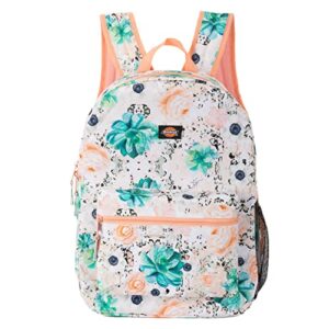dickies backpack classic logo water resistant casual daypack for travel fits 15.6 inch notebook (cactus rose)