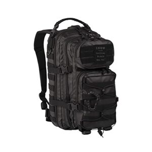mil-tec molle tactical assault pack backpack (black, 20 liter)