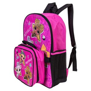 L.O.L. Surprise! Backpack Combo Set - Girls' 2 Piece Backpack Set Backpack & Lunch Kit (Hot Pink)