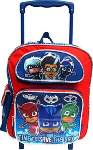 pj masks backpack 12″ roller boys book bag go go go school backpack