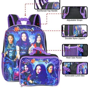 Descendants Girl's 16" Backpack W/Detachable Lunch Box