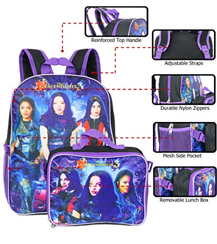 Descendants Girl's 16" Backpack W/Detachable Lunch Box