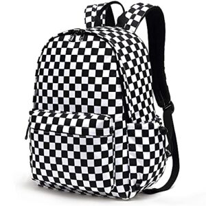checkered school backpack for girls women, teens school bags bookbags ladies laptop backpacks