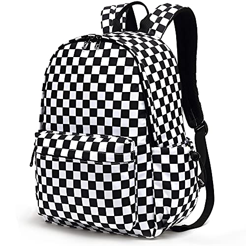 Checkered School Backpack for Girls Women, Teens School Bags Bookbags Ladies Laptop Backpacks