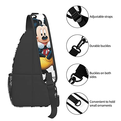 BXXNOS Sling Backpack, Cartoon Crossbody Sling Backpack with Keychain Sling Bag Travel Hiking Chest Bag Daypack Women Men's Gifts Stuff