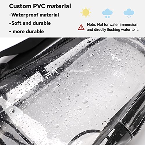 Svtose Clear Bag Stadium Approved, Small Clear Crossbody Bag with USB Charging Port, Sling Bag for Women Men Girls (Black)