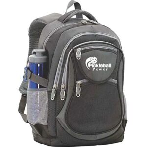 pickleball |”all-in-1″ backpack – it’s perfect size will hold multiple pickleball paddles and gear. black & grey