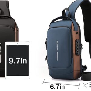 USB Charging Sport Sling Anti-Theft Shoulder Bag, Waterproof Anti Theft Sling Bag, Crossbody Bags Chest Daypack