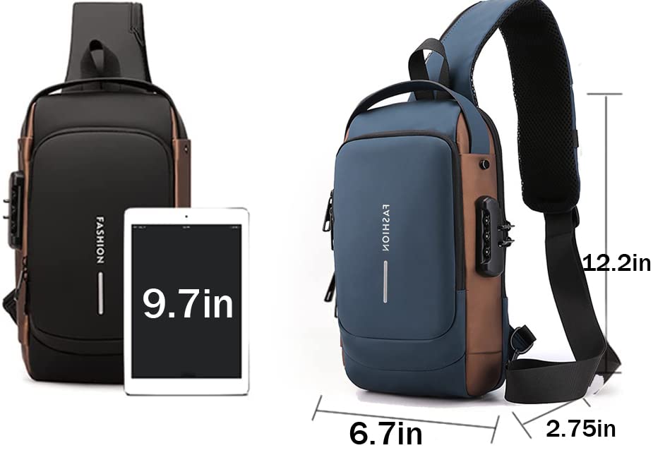 USB Charging Sport Sling Anti-Theft Shoulder Bag, Waterproof Anti Theft Sling Bag, Crossbody Bags Chest Daypack