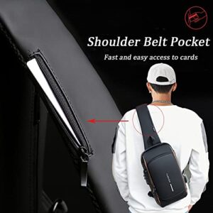 USB Charging Sport Sling Anti-Theft Shoulder Bag, Waterproof Anti Theft Sling Bag, Crossbody Bags Chest Daypack