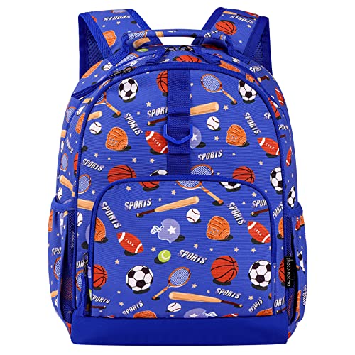 Choco Mocha Soccer Backpack for Boys Kindergarten Backpack for Boys Backpack for Kids Backpacks for Boys 4-6 5-7 15 inch Backpack for Boys 1st Grade Baseball Bookbag School Bag with Chest Strap Blue