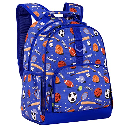 Choco Mocha Soccer Backpack for Boys Kindergarten Backpack for Boys Backpack for Kids Backpacks for Boys 4-6 5-7 15 inch Backpack for Boys 1st Grade Baseball Bookbag School Bag with Chest Strap Blue