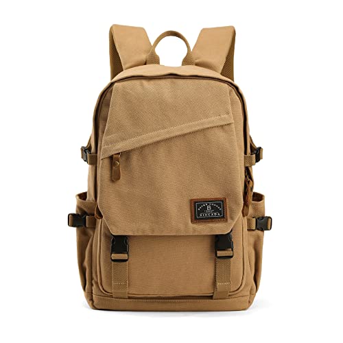 XINCADA Canvas Backpack for Men Laptop Backpack 15.6 Inch Vintage College School Backpacks Travel Rucksack Casual Daypack