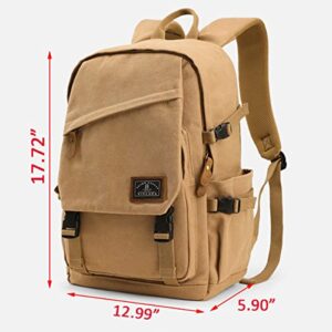 XINCADA Canvas Backpack for Men Laptop Backpack 15.6 Inch Vintage College School Backpacks Travel Rucksack Casual Daypack