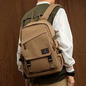 XINCADA Canvas Backpack for Men Laptop Backpack 15.6 Inch Vintage College School Backpacks Travel Rucksack Casual Daypack