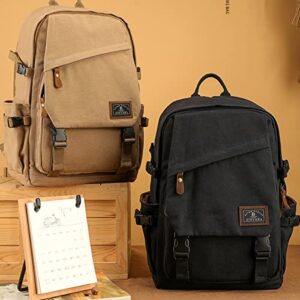 XINCADA Canvas Backpack for Men Laptop Backpack 15.6 Inch Vintage College School Backpacks Travel Rucksack Casual Daypack