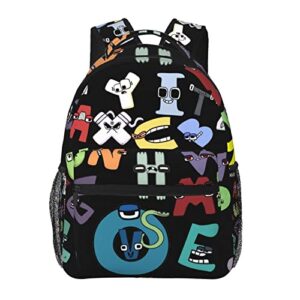alphabet lore backpacks for boys girls teens book bag travel hiking camping work bags